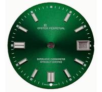 XOUVY Watch dials Watch Dial Green Luminous with Calendar Conversion Face Diameter 28.5mm Fits NH35 Movement