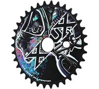 XOUX GRIZZLY 3/32" Alloy Chainring for One-Piece Crank - 34T Single Speed Sprocket for BMX, Cruiser & Old School Bike Builds - Black