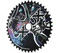 XOUX GRIZZLY 3/32" Alloy Chainring for One-Piece Crank - 44T Single Speed Sprocket for BMX, Cruiser & Old School Bike Builds - Black