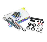 XOUX Titan BMX Crankset 175mm - Chrome Plate Cr-Mo 3pc Cranks with 19mm Spindle & Sealed BB - Old School BMX & Cruiser Compatible