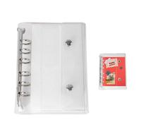xowwyue 6 Ring Binder Cover A6/- 6-Ring Clear PVC Notebook Closure Binder Cover | Loose Leaf Folder for Photocard Scrapbook Photo Document Expense Budget Ticket Boys Girls Kids Adults