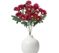 xowwyue Artificial Mums,UV-Resistant Planter Flowers | Waterproof Fake Eucalyptus Leaves Mums for Fall Thanksgiving Halloween Grave Window Cemetery Home Garden Patio Front Yard Porch