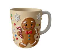 xowwyue Christmas Mugs Cute Coffee Mugs with Moose, Tree and Gingerbread Man Motif, Decorative Christmas Coffee Cup for Hot and Cold Drinks, Tea, Milk, Juice, 12x10x8.5cm