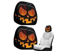 xowwyue Halloween Headrest Covers | Automobile Headrest Protector | Big Eyes Scary Pumpkin Double-Sided Printing Elastic Head Rest Covers for Interior Accessories Driver Passenger Halloween