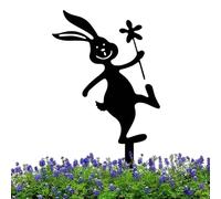 xowwyue Metal Rabbits Garden Stakes Easter Bunny Garden Stake Decoration Made Of Iron, Decorative Black Rabbits Silhouettes Statues For Garden Potted Plants Decoration