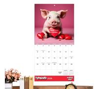 xowwyue Monthly Wall Calendar,2026 Whole Year Wall Monthly Calendar | Daily Tasks Paper Planner with Illustrations January to December for Bedroom Dining Room Study Living Room