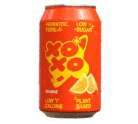 XOXO Orange Prebiotic Soda - Low Sugar Alcohol Free Soft Drink, Case of 24 Cans