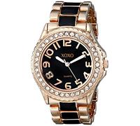XOXO Women's XO5473 Rose Gold Tone and Black Epoxy Bracelet Watch
