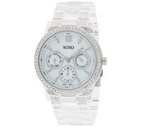 XOXO Women's XO5529 Clear Bracelet with Rhinestones on Silver Case Watch