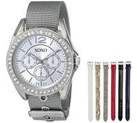XOXO Women's XO9053 Rhinsetone-Accented Watch with Interchangeable Straps
