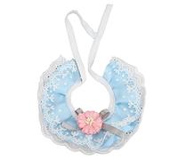 XOYIXOYI For Cat and Dog Lace Scarf, Premium Cotton and Lace Material, High Air Permeability, Elegant Floral Design, Adjustable and Washable (L)