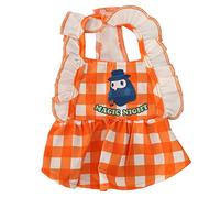 XOYIXOYI for Small Pets Plaid Lace Dress, Breathable Lightweight Summer Outfit, for Dogs and Cats, for Daily Wear, Parties, Photo Shoots, with Size Chart (L)