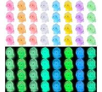 XOYTN 120PCS Mini Resin Dinosaurs, 8 Colors Tiny Resin Dinosaur Luminous Little Small Plastic Dinosaurs Glow in The Dark for Fairy Garden Landscape Aquarium Dollhouse Decor
