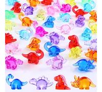 XOYTN 60PCS Mini Plastic Dinosaurs，4 Styles Colorful Mini Small Plastic Dinosaurs Cute Tiny Little Resin Dinosaurs for Kids Dinosaur Cake Toppers Garden Micro Landscape Decor Party Favors Vase Filler