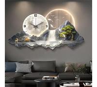 XOYUBIA Large 3D LED Wall Clock with Decorative Light, Modern Art Sculpture for Bedroom, Living Room, Office Decor