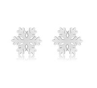XOZEU 925 Sterling Silver Post Snowflake Stud Earrings for Women Hypoallergenic Cubic Zirconia Crystal Christmas Earring Holiday Earrings Festive Jewelry Gift HP