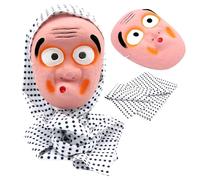 エクスペリエンスデザイン [XP Design Hyottoko and Okame Paper Mache Masks(Hyottoko and Okame + Mame-shibori Set) (Hyottoko + Mame-shibori (dotted towel))
