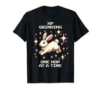 XP Grinding: One Hop at a Time | Bunny Pixel Retro Style T-Shirt