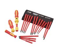 Draper XP1000 19 Piece Precision Screwdriver Set | VDE Dual Insulated Interchangeable Blade | Electrical Tool Driver Set | Hand Tools Set | 81762