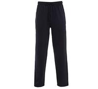 xpaccessories Mens Plain Joggers Fleece Bottom Opem Hem Casual Trouser Zip Pockets Gym Sports Yoga Pants Black 5XL