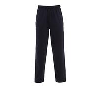 xpaccessories Mens Plain Joggers Fleece Bottom Opem Hem Trouser Zip Pockets Gym Sports Yoga Pants Black-XL