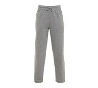 xpaccessories Mens Plain Joggers Fleece Bottom Opem Hem Trouser Zip Pockets Gym Sports Yoga Pants Grey-M