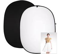 XPAISYQC 5x6.5ft Black White Double-Sided 2-in-1 Backdrop Foldable Shooting Portable Outdoor, Large Studio Live Streaming Portrait Product Photography Chromakey Effects Special Background Screen
