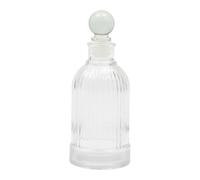 XPAJKSLZ Heat-Resistant Soda-Lime Glass Bitters Bottles, 3 Different Sizes with Dasher Caps, Striped Grid Carved Decanter Set, Perfect for Syrups Absinthe Oils in Bars Restaurants