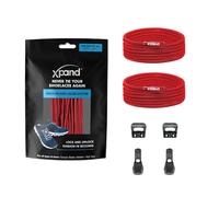 Xpand Elastic No Tie Round Shoelaces - Quick Release Tension Control - One Size Fits All Adult and Kids Shoes (Red)