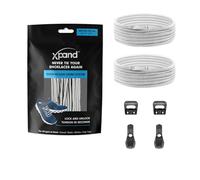 Xpand Elastic No Tie Round Shoelaces - Quick Release Tension Control - One Size Fits All Adult and Kids Shoes (White)