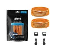 Xpand Elastic No Tie Round Shoelaces - Quick Release Tension Control - One Size Fits All Adult and Kids Shoes (Neon Orange)