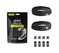 Xpand® No Tie Shoelaces - Flat Elastic Laces with Adjustable Tension - Slip-on Any Shoes (Black Reflective)