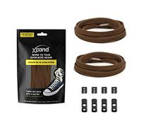 Xpand® No Tie Shoelaces - Flat Elastic Laces with Adjustable Tension - Slip-on Any Shoes (Dark Brown)