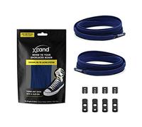 Xpand® No Tie Shoelaces - Flat Elastic Laces with Adjustable Tension - Slip-on Any Shoes (Navy Blue)