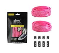 Xpand® No Tie Shoelaces - Flat Elastic Laces with Adjustable Tension - Slip-on Any Shoes (Neon Pink Reflective)