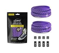 Xpand® No Tie Shoelaces - Flat Elastic Laces with Adjustable Tension - Slip-on Any Shoes (Purple Reflective)