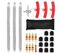 XPAPOV Tyre Lever Combination, 30 cm / 11.8 Inch Mounting Iron, with 3 Wheel Rim Protectors, Tyre Assembly Tool for Motorcycle, Bicycle, Trolley, Scooter