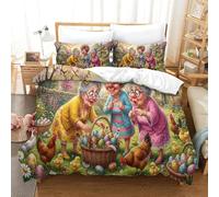 XPASHIQWC 3D Print Cheerful Grandmas Bedding Set Microfiber English Cottage Hidden Zipper,for Kid Teens Boys And Girls Man Modern Bedroom Decor Super King（260x220cm）