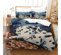 XPASHIQWC 3D Print Dalmatian Bedding Set Microfiber Starry Night With Zipper Closure Set for Kids Boys Girls Modern Bedroom Decor King（220x240cm）