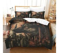 XPASHIQWC 3D Print German Shepherds Duvet Cover Bedding Set City Night View with Hidden Zipper for Kid Teens Boys And Girls Bedroom Decor King(220x240cm)