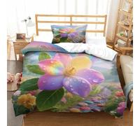 XPASHIQWC 3D Print Rainbow Gardenia Bedding Set Colorful Path with Hidden Zipper Microfiber for Kid Teens Boys And Girls Bedroom Dorm Decor Single（135x200cm）