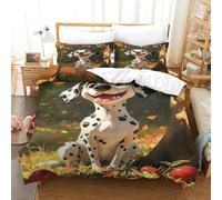XPASHIQWC 3D Printed Dalmatian Duvet Cover Set Orchard Microfiber with Zipper Closure for Kids Boys Girls Modern Bedroom Decor King（220x240cm）