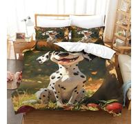 XPASHIQWC 3D Printed Dalmatian Quilt Cover Orchard with Hidden Zipper Microfiber for Kids Boys Girls Modern Bedroom Decor Double（200x200cm）