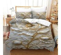 XPASHIQWC 3D Printed Gilded Peony Duvet Cover Set Chinese Floral Microfiber with Zipper Closure for Kids Boys Girls Modern Bedroom Decor Single（140x200cm）