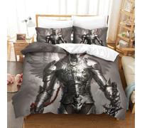 XPASHIQWC 3D Printed Knight Bedding Set Microfiber Angel Wings with Zipper Closure,Soft Microfiber Quilt Cover Single Bedroom Dorm Decor Single（140x200cm）