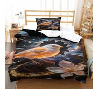 XPASHIQWC 3D Printed Zebra Finch Quilt Cover Starry Sky Meteorite with Hidden Zipper Microfiber for Kids Boys Girls Modern Bedroom Decor Single(135x200cm)
