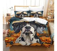 XPASHIQWC 3D Printing Dalmatian Duvet Cover with Pillow Cases Moon Jack-o'-lantern Hidden Zipper For Teen Men Soft Lightweight Quilt Cover Bedroom Dorm Decor Double（200x200cm）