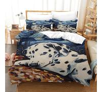 XPASHIQWC 3D Printing Duvet Cover Dalmatian Comforter Cover Starry Night With Zipper Closure Bedroom Dorm Decor for Kid Teens Boys And Girls Double（200x200cm）