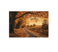 XPASHIQWC Autumn Countryside Poster Artwork Rural Paths Canvas Prints Picture Modern Canvas Wall Art Picture Wall Hanging for Bedroom Living Room Decor 20x30inch(50x75cm)
