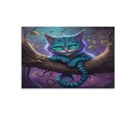 XPASHIQWC Cheshire Cat Poster Artwork Tree Branch Canvas Prints Picture Modern Wall Art Picture Wall Hanging for Bedroom Living Room Decor 16x24inch(40x60cm)